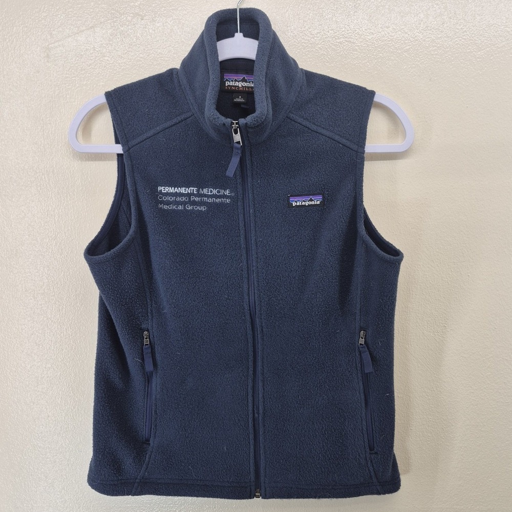 Patagonia Synchilla Vest Womens Small Navy Blue Full Zip